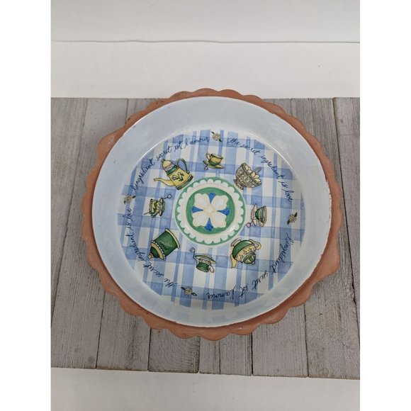 Russ Berrie & Co Deep Dish 9 1/2” Pie Plate Holiday The Secret Ingredient Is Lov - Picture 2 of 9